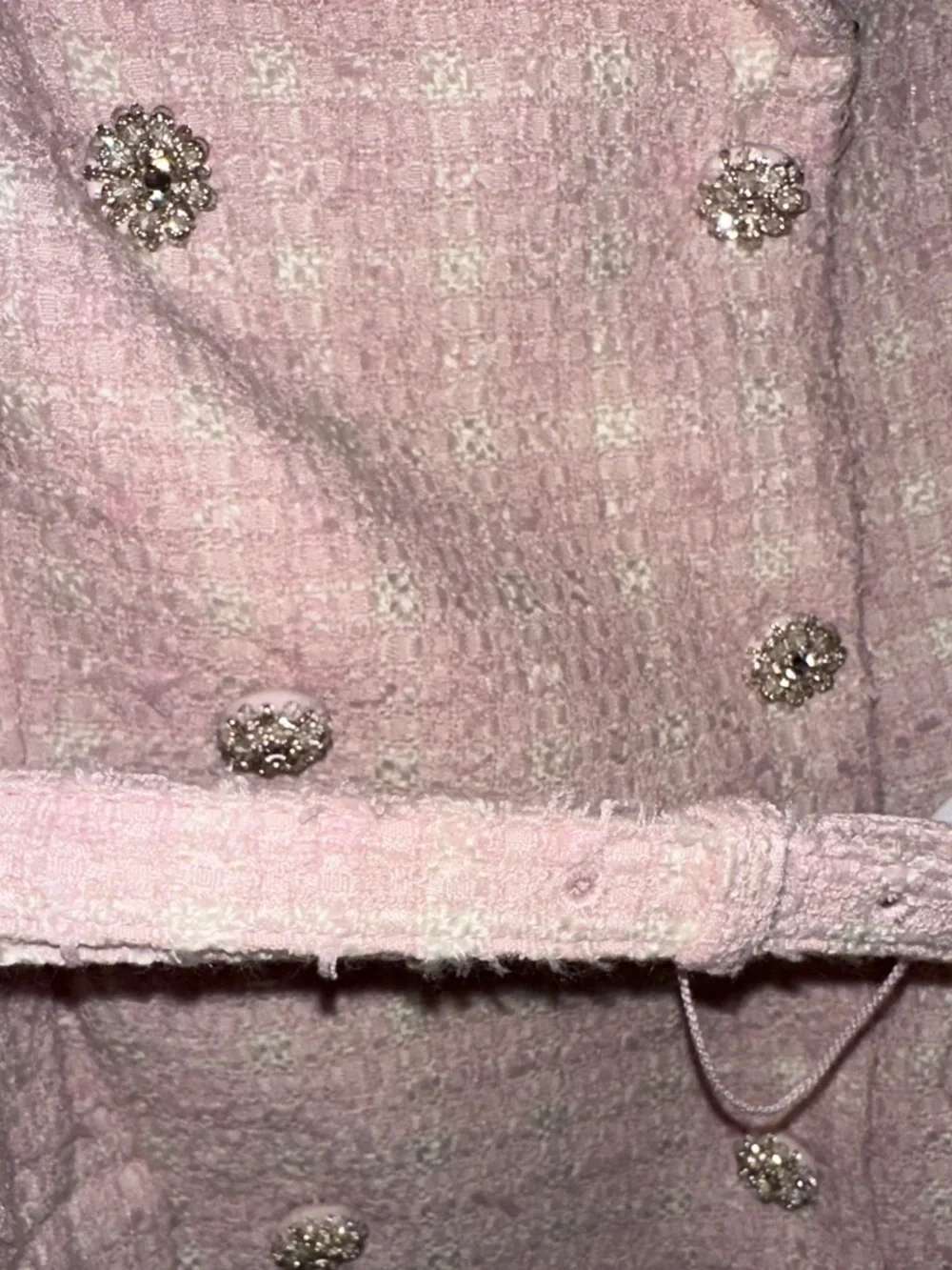 Self-Portrait Pink Bouclé Off-Shoulder Mini Dress